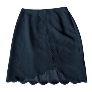 Women’s Club Monaco Scalloped Black Pencil Skirt Size 4